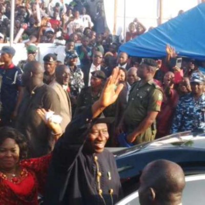 Former President, Goodluck Jonathan Arriving His Home Town, Otuoke Bayelsa State