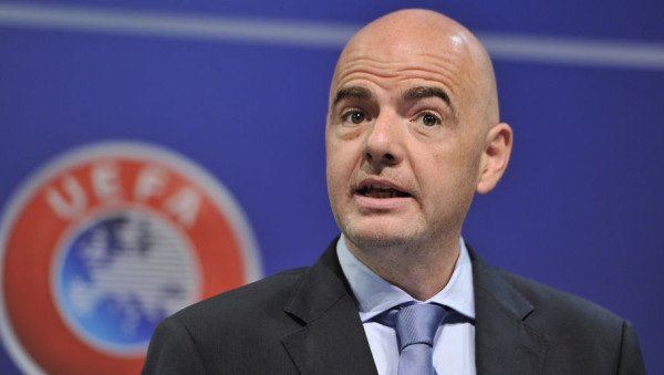NYON, SWITZERLAND - JULY 03:  UEFA General Secretary Gianni Infantino speaks during the UEFA 2014/15 Futsal Cup Preliminary and Main Round Draw at the UEFA headquarters, The House of European Football, on July 3, 2014 in Nyon, Switzerland.  (Photo by Harold Cunningham/Getty Images for UEFA)