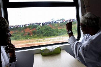 Buhari takes a ride in new Train
