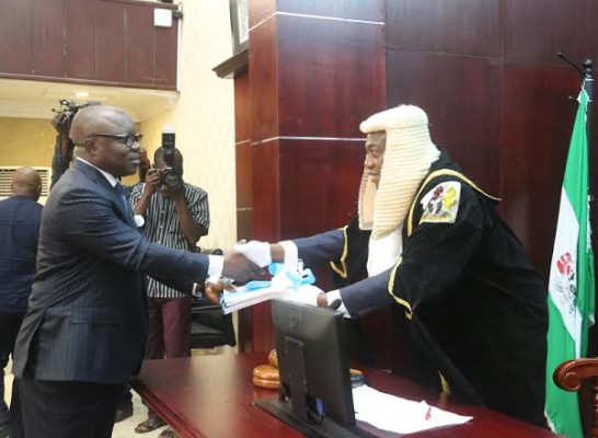 Governor Emmanuel Uduaghan presenting Budget proposal