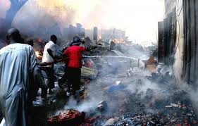 Burning Kano market