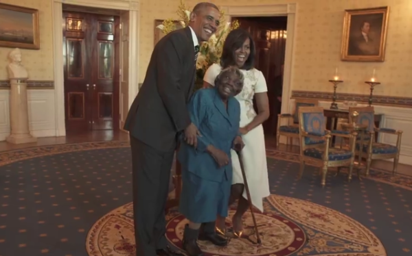 Obama and 106 year old woman