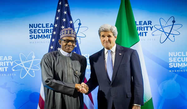 President Muhammadu Buhari and U.S Secretatry of state, John Kerry