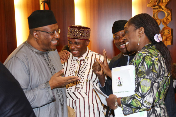 PMB PRESIDES OVER JULY FEC MEETING 9A&B. R-L; Minister of Finance, Mrs Kemi Adeosun, Minister of Solid Minerals, Dr Kayode Fayemi, Minister of Transportation, Mr Rotimi Amaechi and Minister of Interior, Lt Gen Abdulrahman Dambazau as President Muhammadu Buhari presides over July 20th 2016 Federal Executive Council (FEC) meeting at the State House in Abuja. PHOTO; SUNDAY AGHAEZE. JULY 20 2016