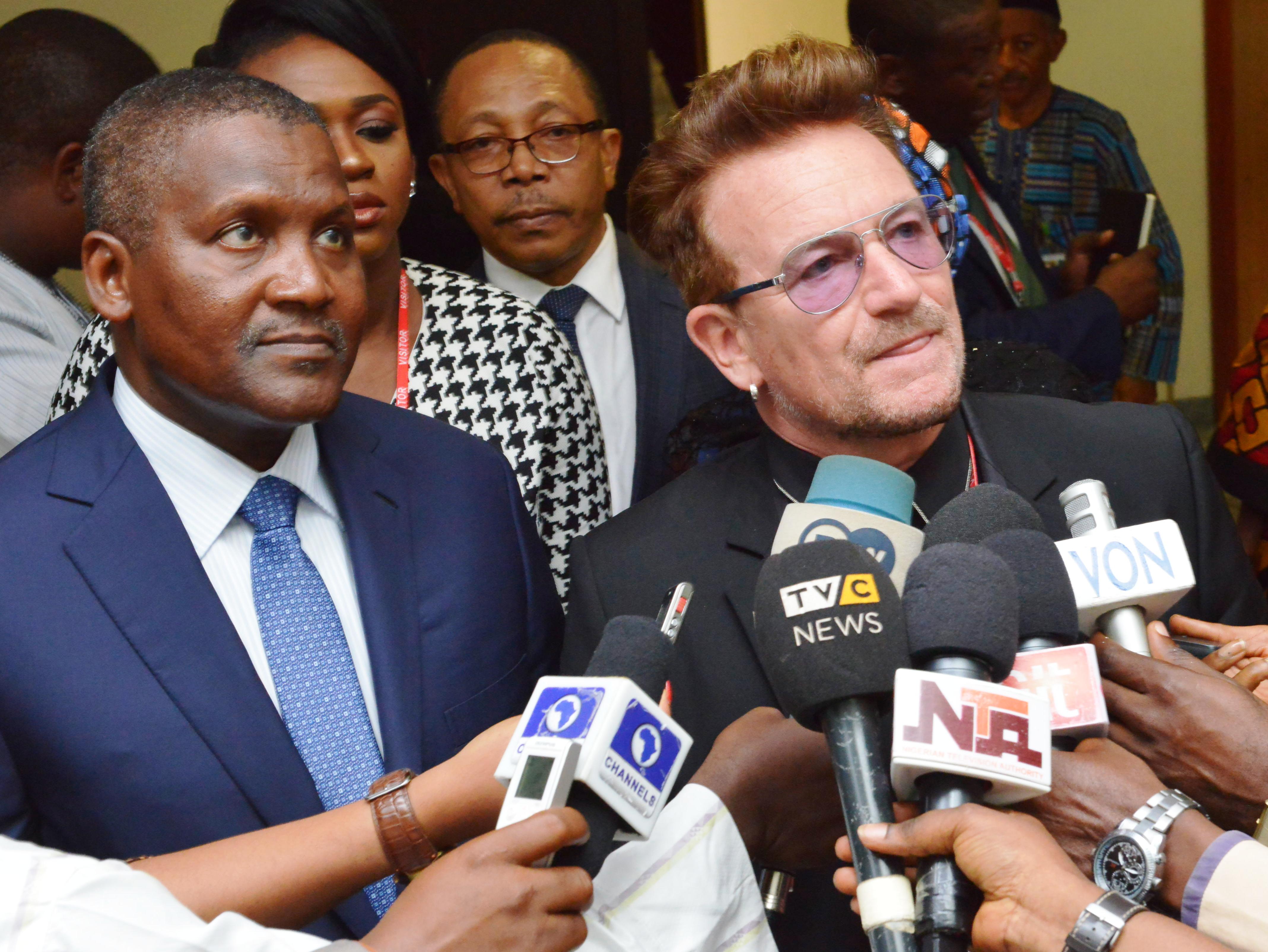 Dangote Joins Force With Bono To Battle Poverty, Diseases In IDPs, Nigeria