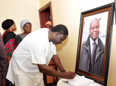 Femi Adesina signs condolence register