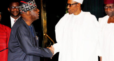PIC. 5. PRESIDENT MUHAMMADU BUHARI (R), WELCOMING THE EXECUTIVE DIRECTOR, UNITED NATIONS POPULATION FUND (UNFPA), PROF. BABATUNDE OSOTIMEHIN TO THE PRESIDENTIALVILLA IN ABUJA ON THURSDAY (11/8/16). 5622/10/8/2016/ICE/BJO/NAN