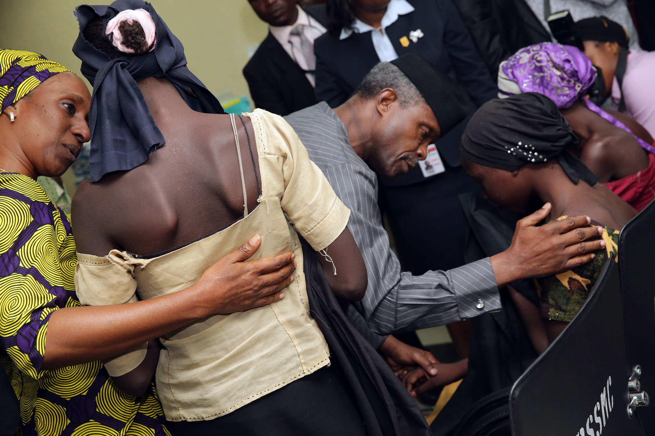 It Shall Be Well, Osinbajo And His Wife Comfort Freed Chibok Girls