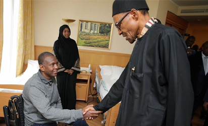 Buhari Visits Injured Nigeria Army General In German Hospital