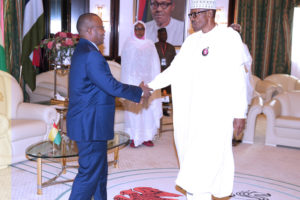 PRESIDENT BUHARI RECEIVES PM OF GUINEA BISSAU 1. President Muhammadu Buhari receives Prime Minister of Guinea Bissau, H.E Umaro Sissoco Embalo at the State Abuja. PHOTO; SUNDAY AGHAEZE. DEC 28 2016