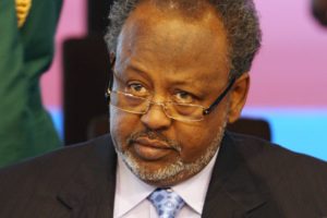 Djibouti President Ismail Omar Guelleh attends a plenary session during the 24th Africa-France summit, 16 February 2007 in Cannes, southern France. Launched in 1973 as a club of former French colonies, the Africa-France summit this year will focus on the theme "Africa and the world balance" at a time when China is positioning itself as a market for Africa's oil and mineral.  AFP PHOTO  / PATRICK KOVARIK
