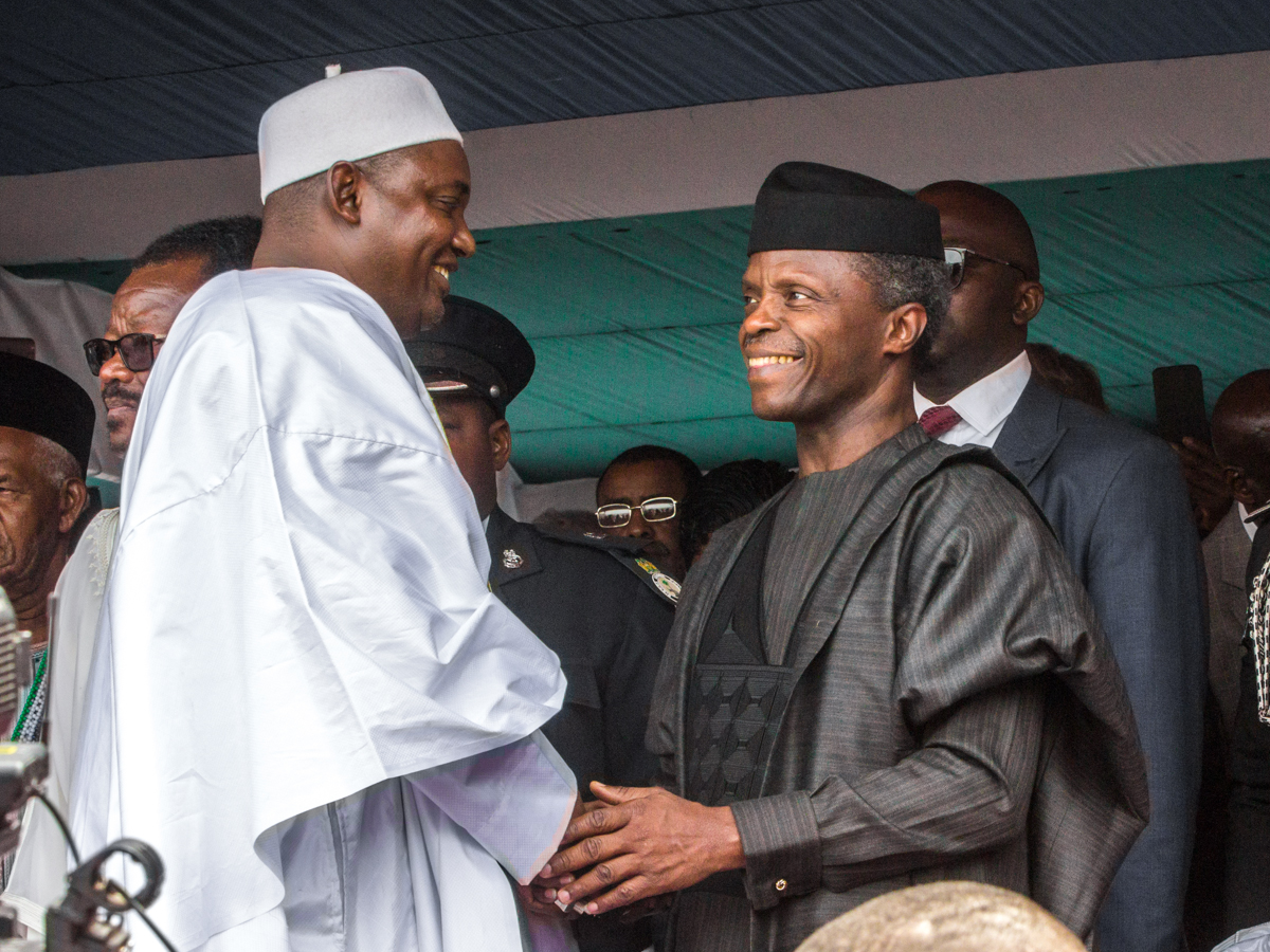 Nigeria’s Osinbajo Welcomes Gambia’s Barrow To Power In Banjul