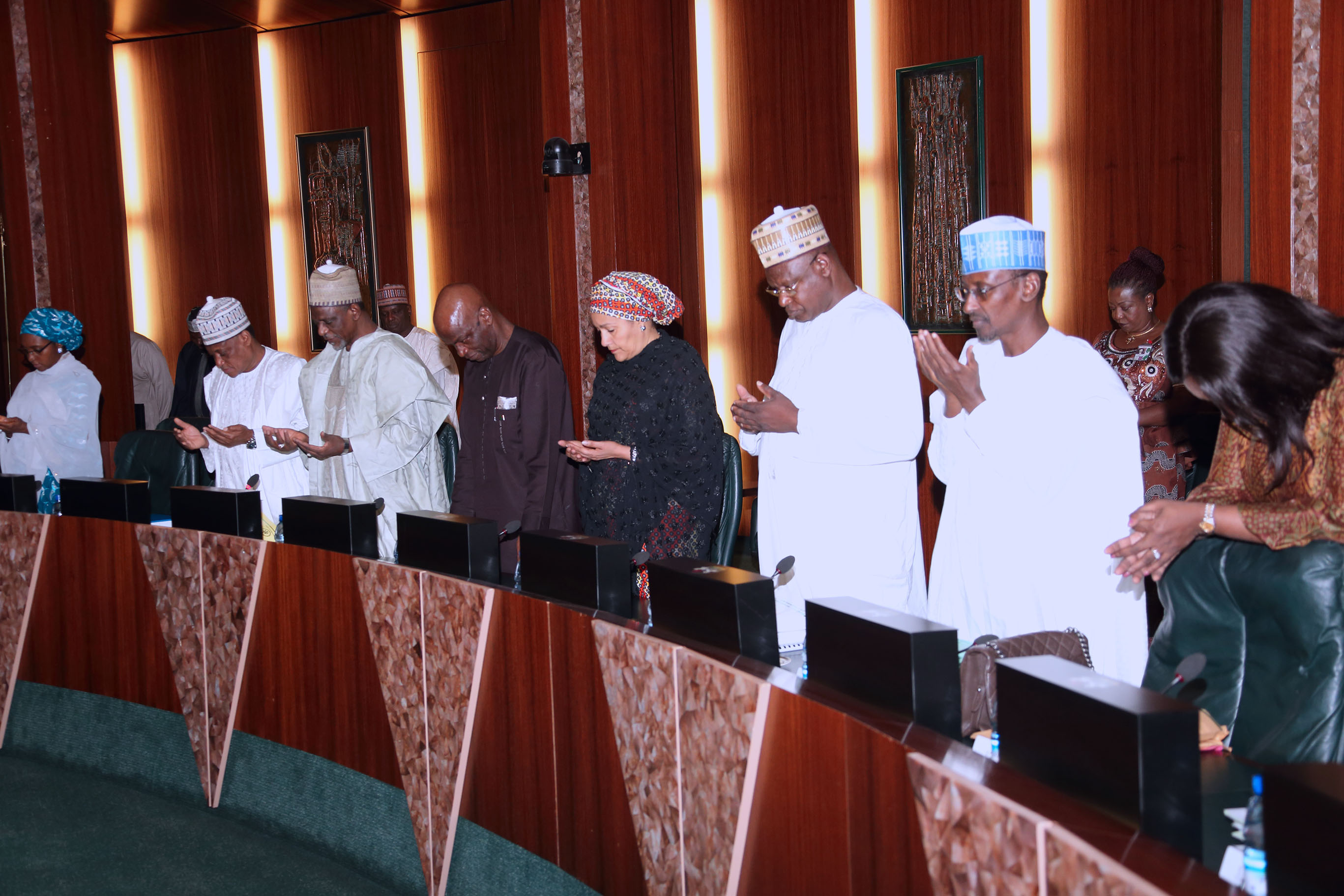 Ministers Pray For Buhari At FEC Meeting