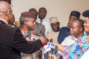 Osinbajo with news men