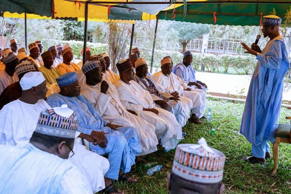President Buhari with select group of Elders, Politicians and Youth in Daura Katsina on 4th Sept 2017
