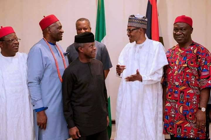 Buhari Promises To Wipe Off Tears Of Igbos, As He Meets Southeast Governors, Ohanaeze, Others