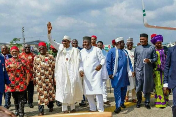 President Muhammadu Buhari arriving Ebony State for his two days state visit