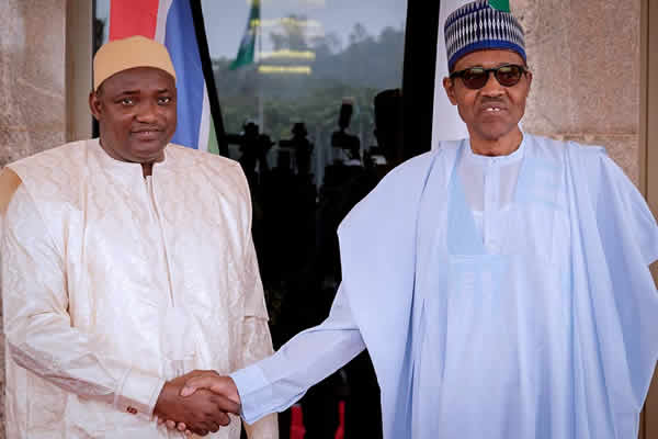President Muhammadu Buhari and with his The Gambia Counterpart Adam Borrow met at the Presidential Villa, Abuja