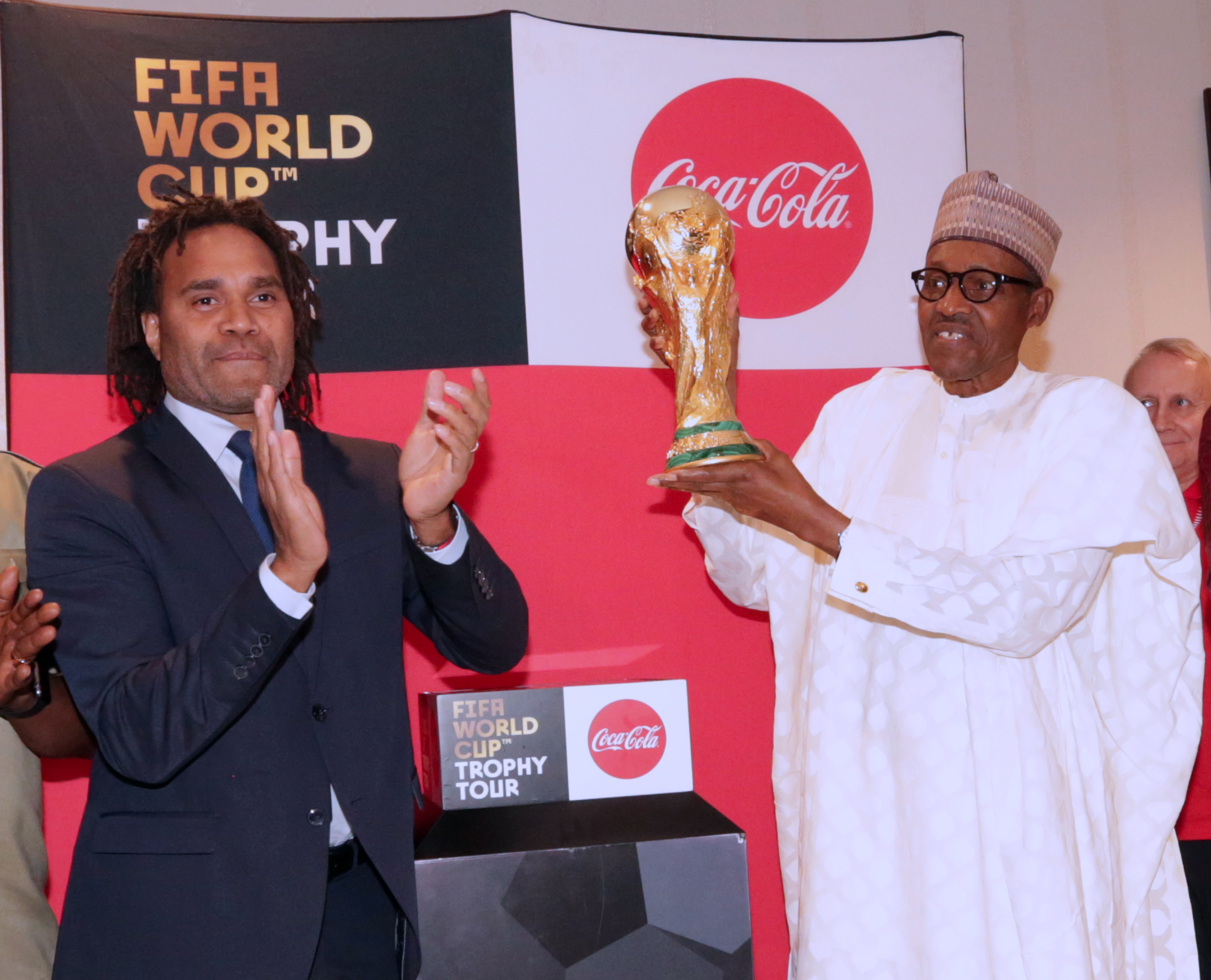 President Buhari Receives FIFA World Cup In Aso Rock