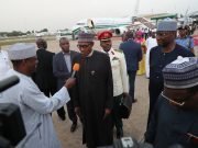 Buhari Lands In Daura From Equatorial Guinea, Commissions Projects Monday