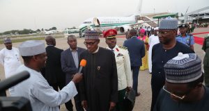 Buhari Lands In Daura From Equatorial Guinea, Commissions Projects Monday