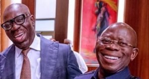 Obaseki, Oshiomhole Reconcile, Say “We Are Brothers”