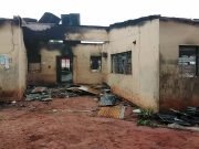 Burnt INEC Offices In Enugu By Unknown Arsonists