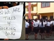 Female Students Of University Of Calabar Protest Over Sexual Harassment By Lecturer