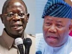 Senator Akpabio To Oshiomhole: If You Become Unruly, I Will Take You Out Of Senate