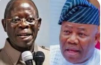Senator Akpabio To Oshiomhole: If You Become Unruly, I Will Take You Out Of Senate